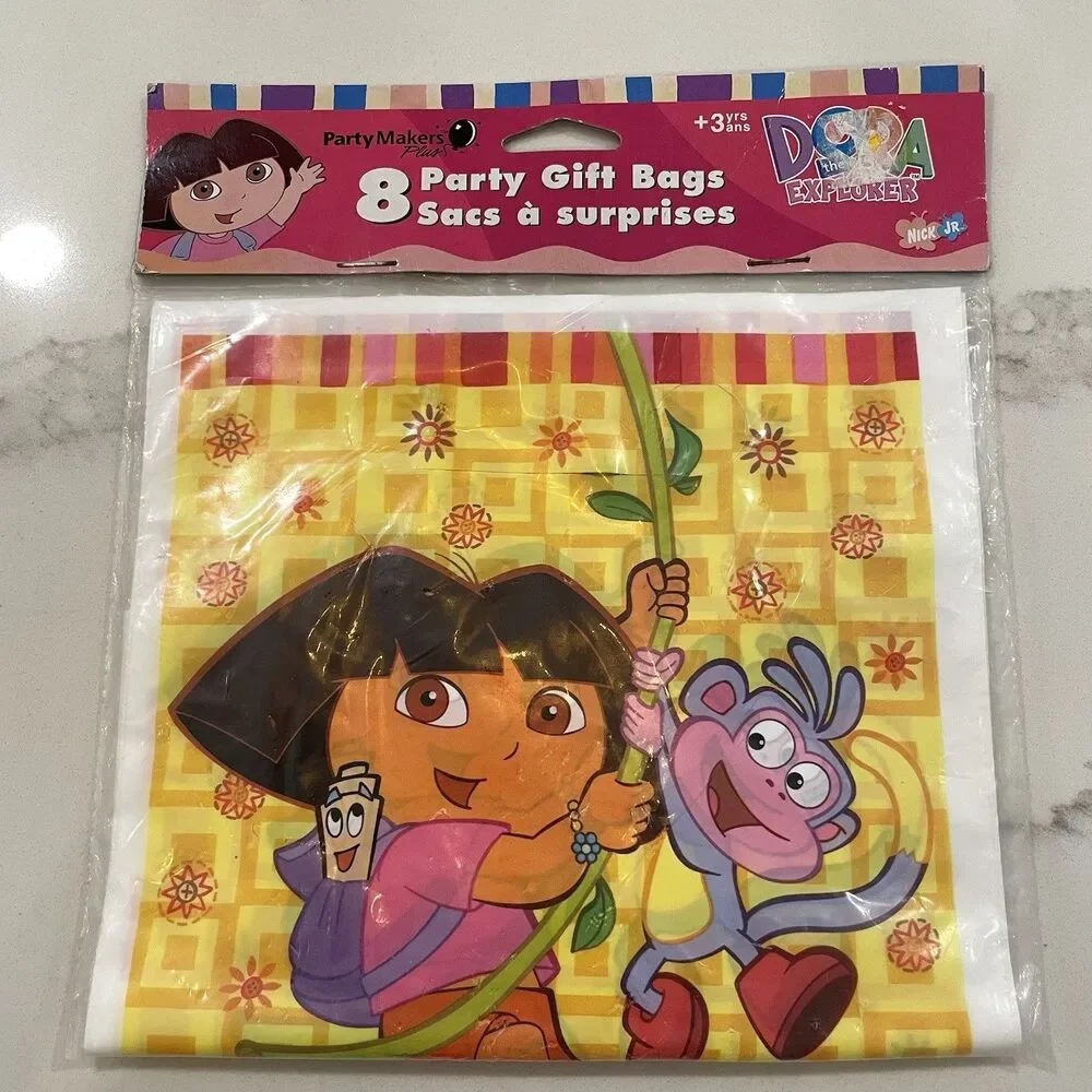 Vintage Nick Jr. Dora The Explorer Party Gift Favor Bags 8 Per Pkg 2002 Y2K NEW